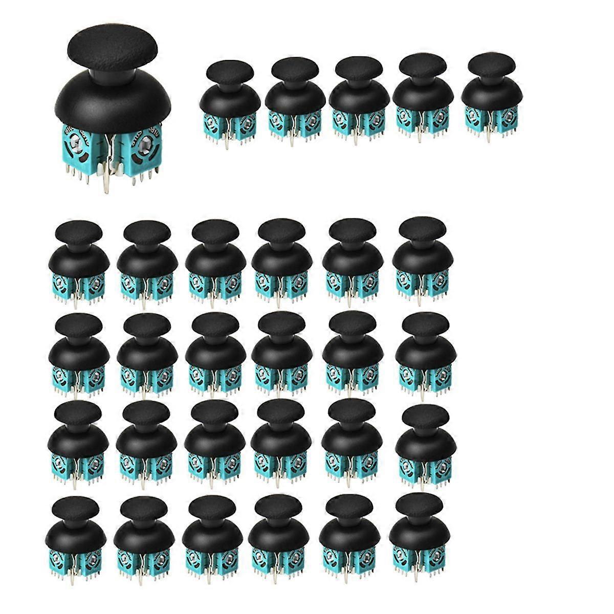 30PCS 3D Joystick Potentiometers+Joystick Cap for 360/PS2 Game Controller 3D Analog Joystick B10K for PS2