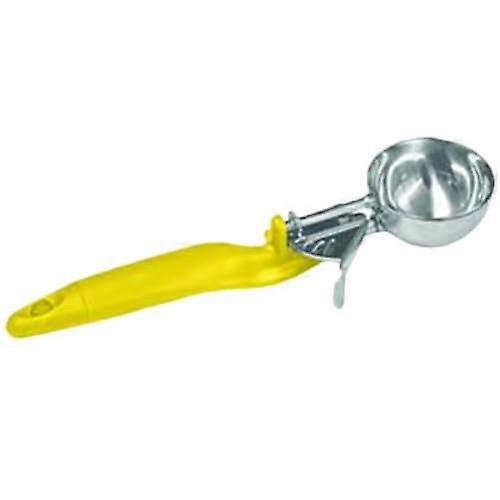 SLDS020L Disher, 1-5/8 oz., #20, Levier, Poignée ergonomique, Acier inoxydable 18/8, Jaune, NSF