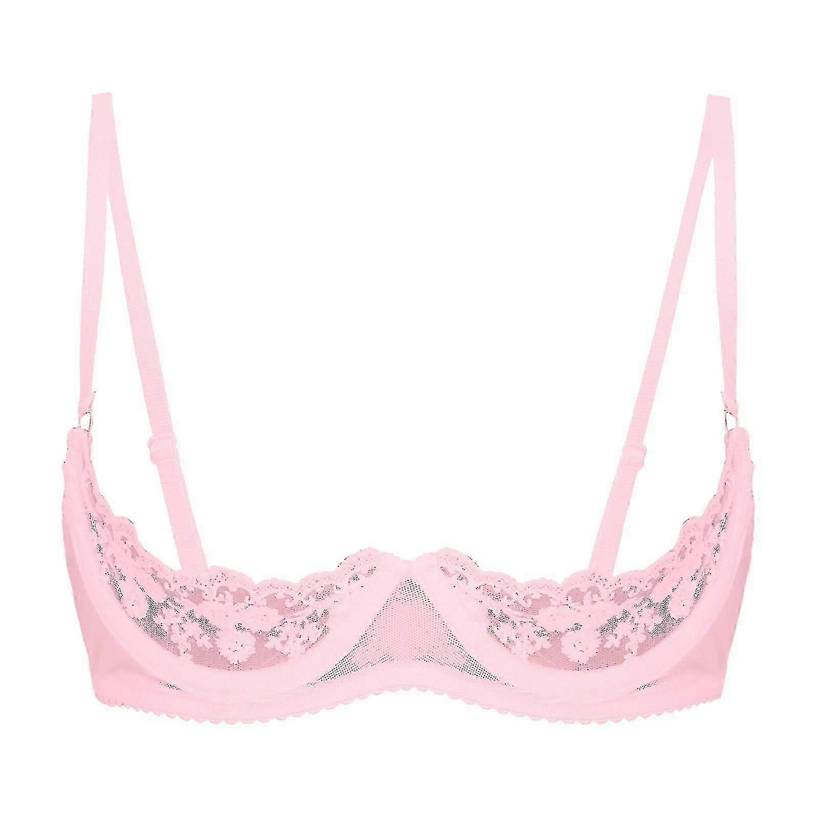 Női 1/2 csésze Push Up drót alatti csipke melltartó Fehérnemű nyitott melltartó Melltartó felsők állítható pánt szivacs párnázott Brassiere fehérnemű-yvan