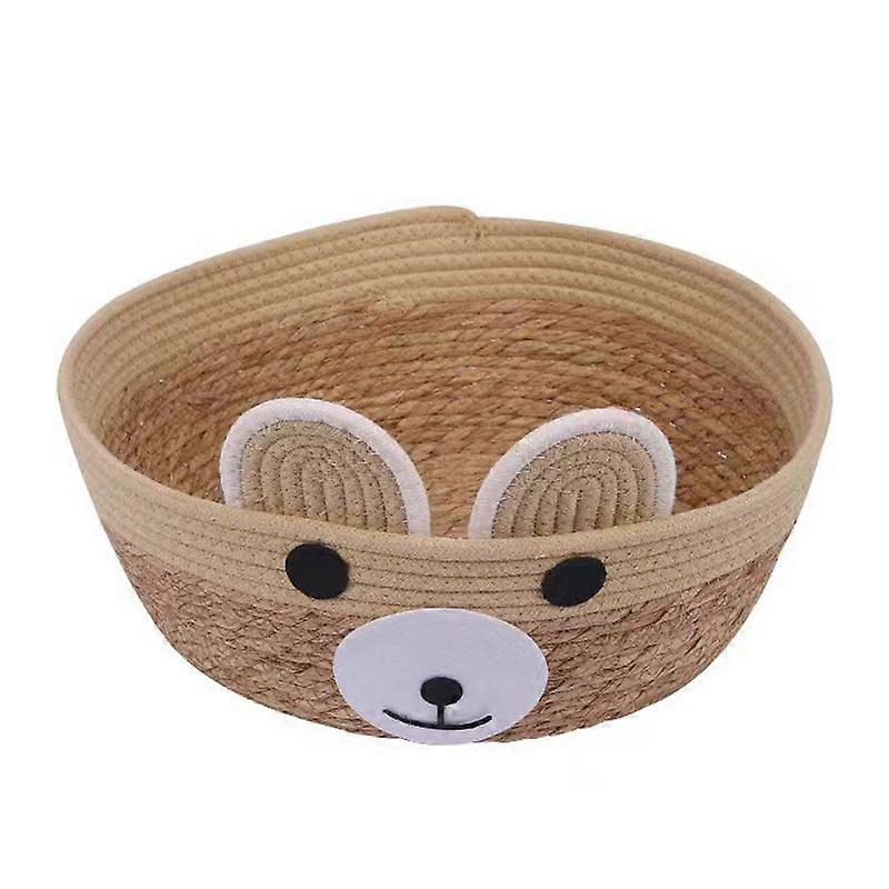 Cat Basket Bed Rattan Woven Kitten Bed Soft Comfortable Bear Design 4 Season Scratch Bite Resistant