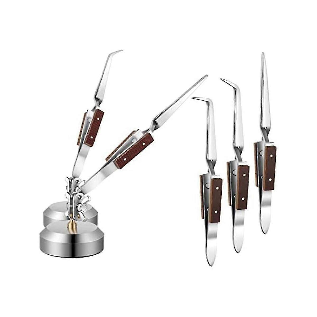 5 db forrasztó csipeszkészlet 360-as alappal ékszerkészítéshez, hegesztéshez, javításhoz