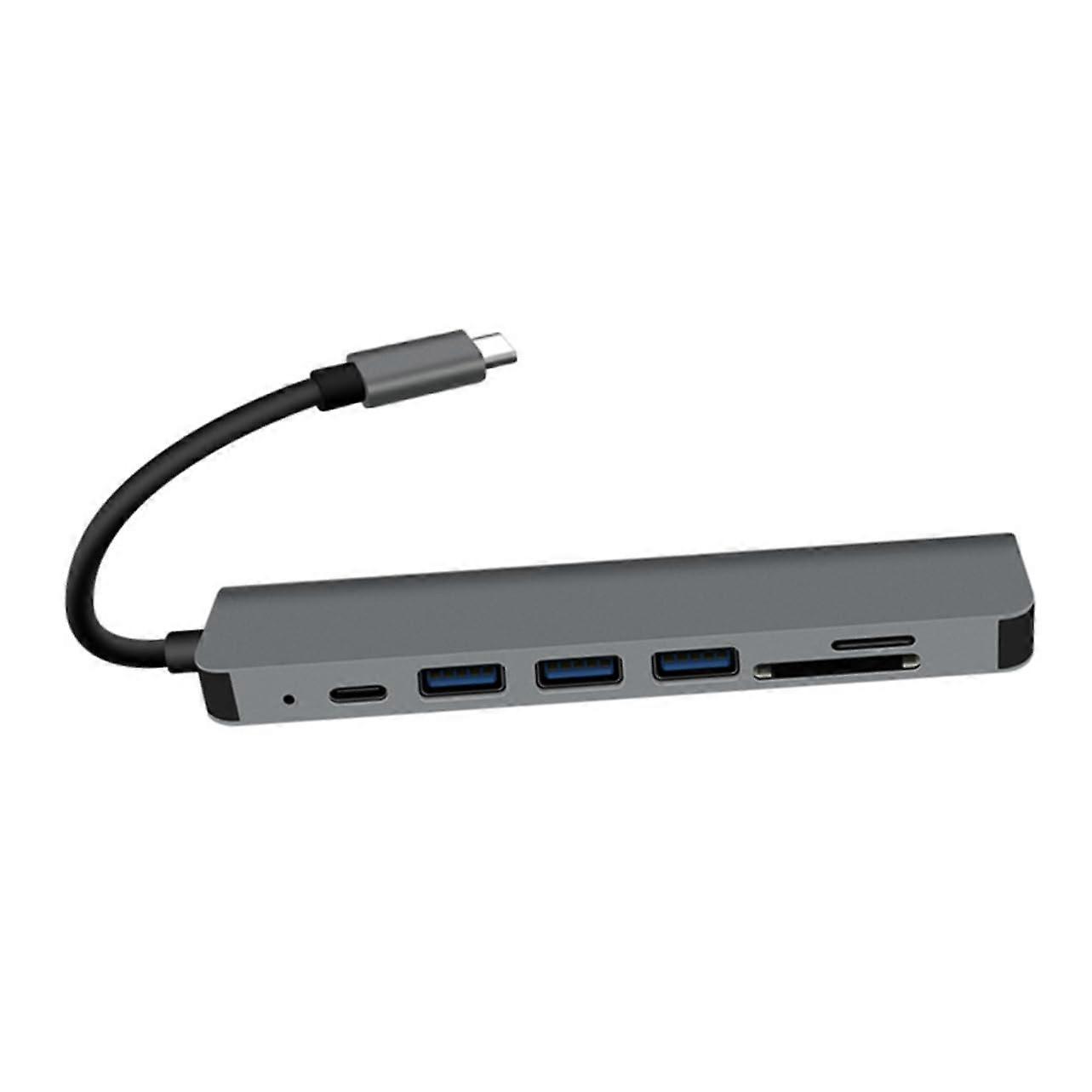 Multi-Function USB Hub for Laptop - 7-Port USB 3.0 Hub, Compact Design, Compatible with Windows and Mac, Black Color