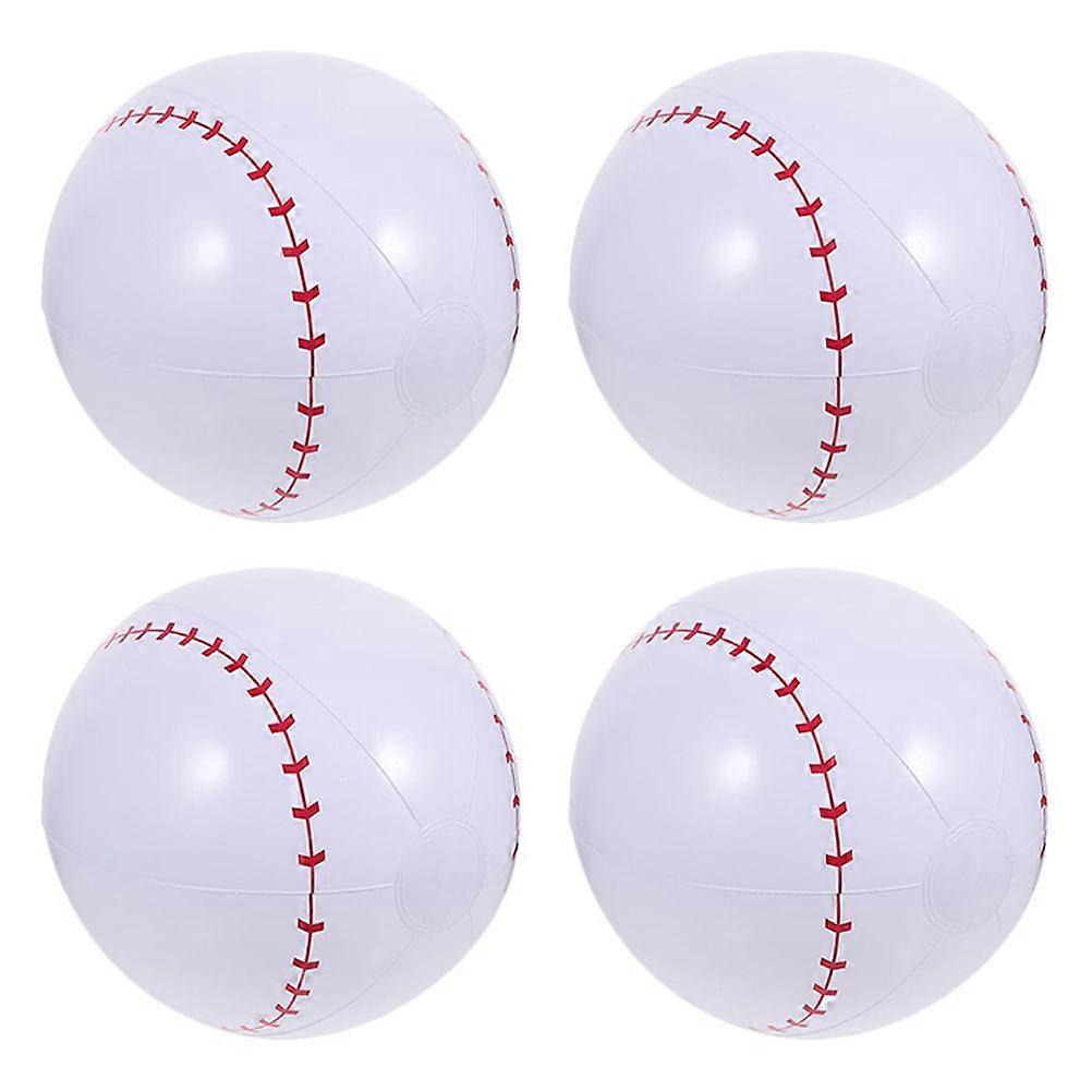 4pcs Beach Baseballs Pool Inflatable Baseballs Outdoor Playing Inflatable Balls
