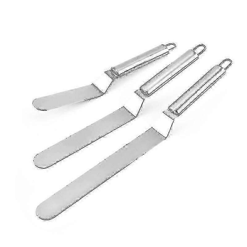 3pcs Angled Pastry Spatulas, Stainless Steel