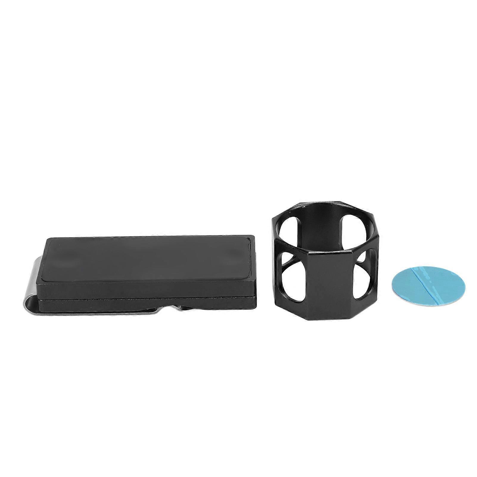 Billiard Chalk Holder Clip Magnetic Portable Octagonal Inner Round Single Section Pool Cue Chalk Case with Quiet Belt Clip Black