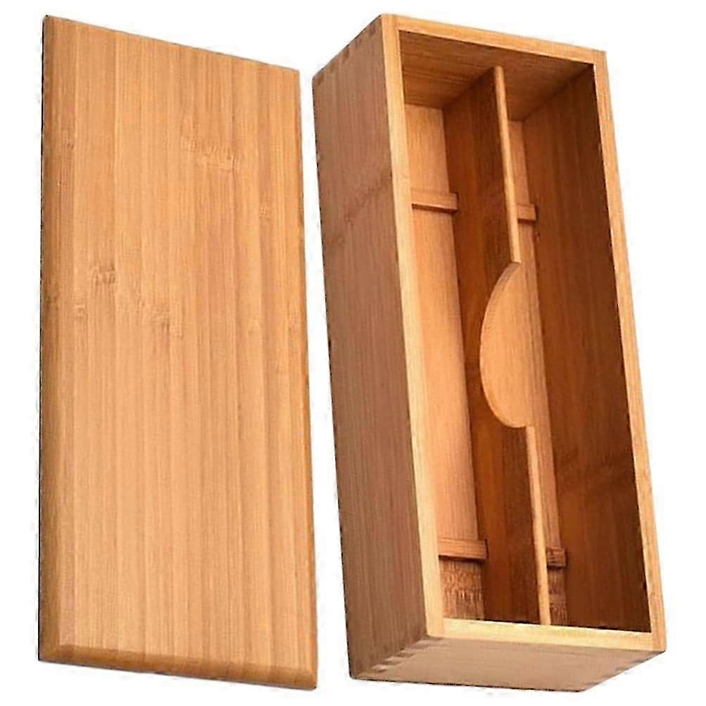 Small Wooden Cutlery Box Drawer Organizer Silverware Storage Box