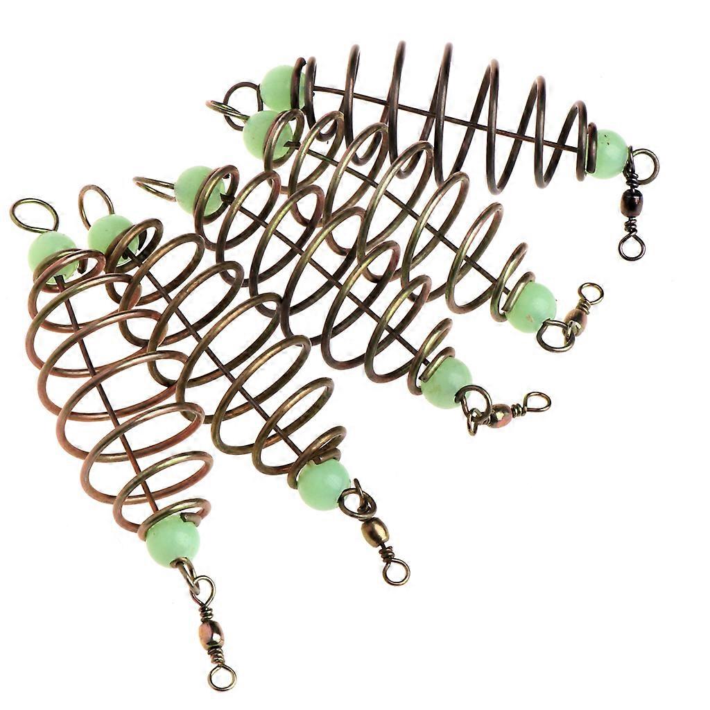 5-teiliges Set Angelköder, Federköder, Inline-Hängevorrichtung, Edelstahl-Futterkorb, mehrfarbig