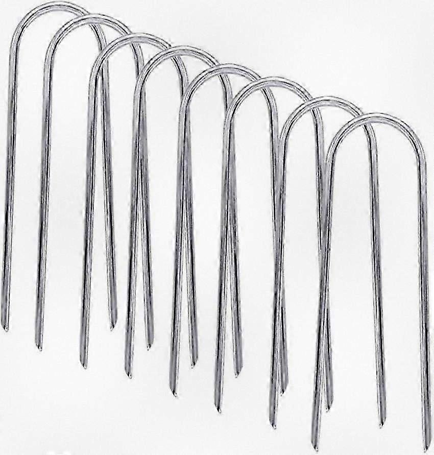 Heavy Duty U Type Wind Stakes with Sharp Ends for Secure Ground Anchoring, Galvanized Steel for Soccer Goals Compatibility