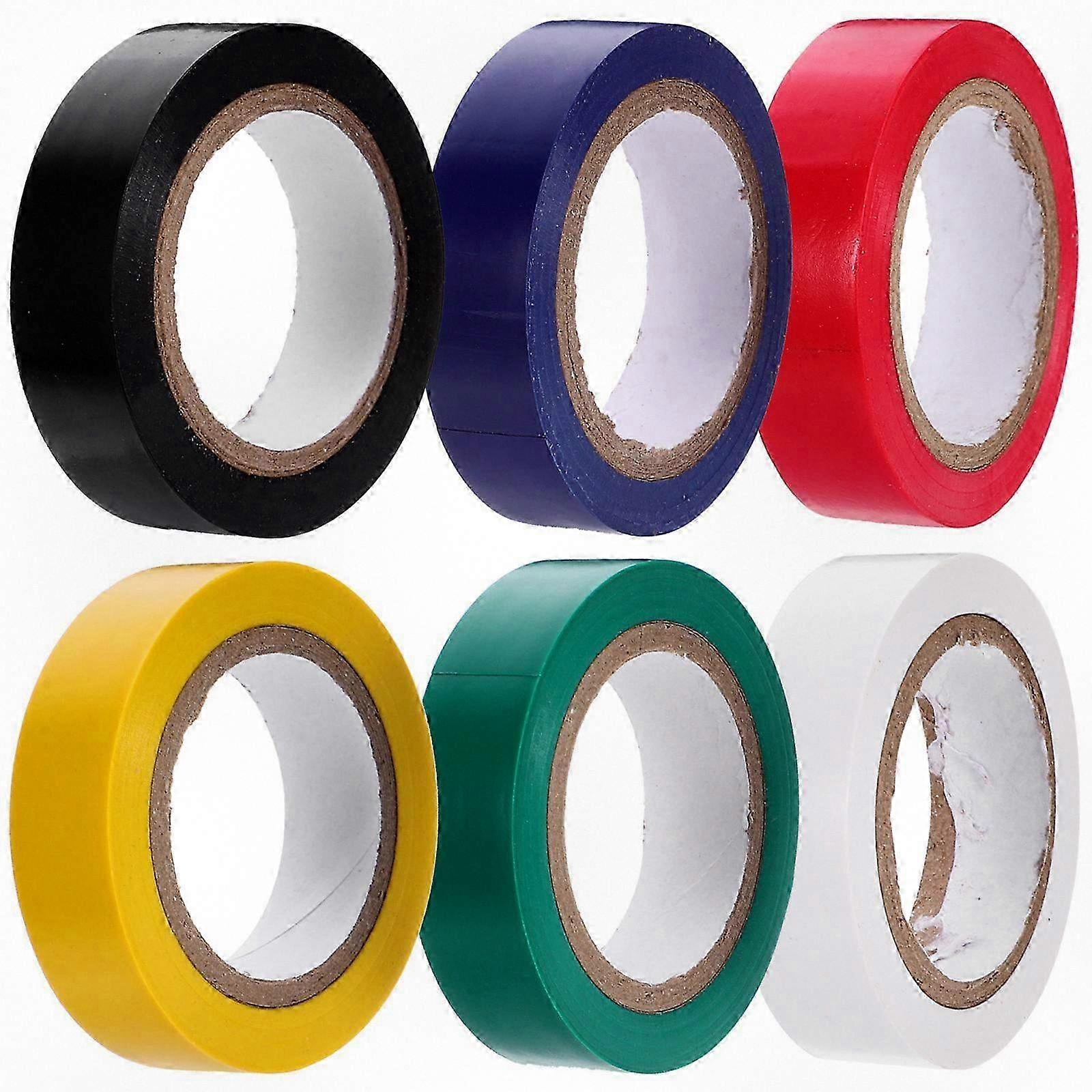 6 Rolls of Versatile Indoor Electrical Tape, Multi-functional and Colored for Various Electrical Applications