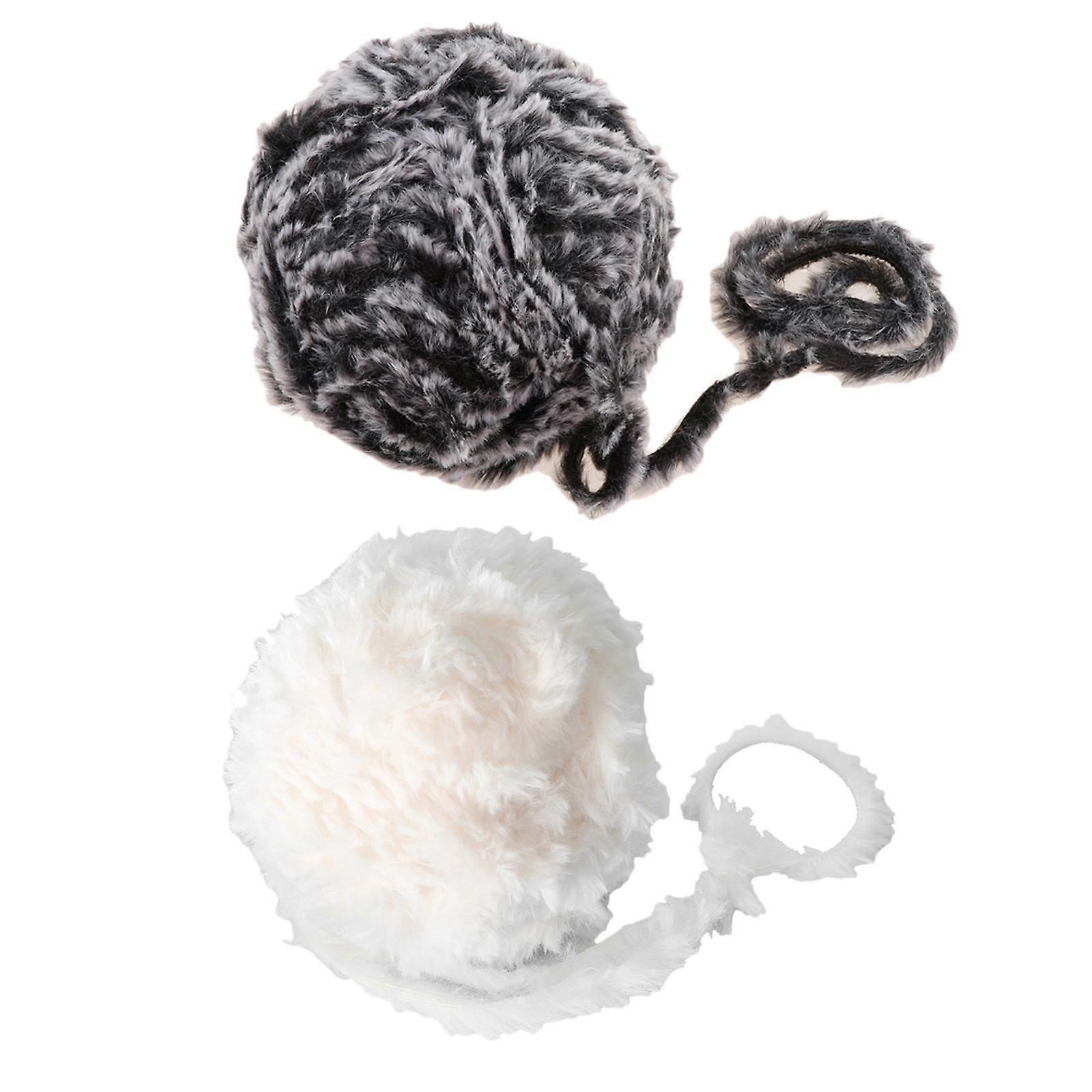 2pcs 34 Jardas Moda Soft Polyester Fur Yarn Knitting Yarn Craft Accessory