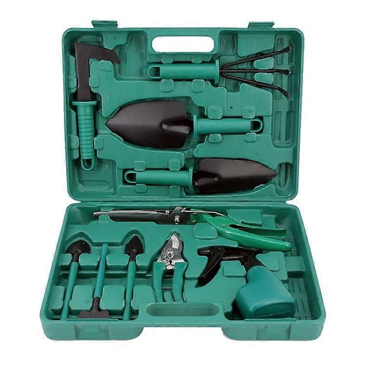 10 Pieces Gardening Tools Trowel Rake Weeder Pruner Shears Sprayer, Garden Hand Tools with Carrying Case