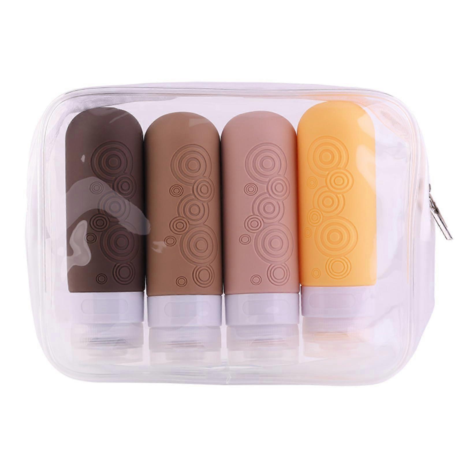 Silicone Travel Bottles Set, 4 Pack Leak Proof for Shampoo Lotion (Multicolor)
