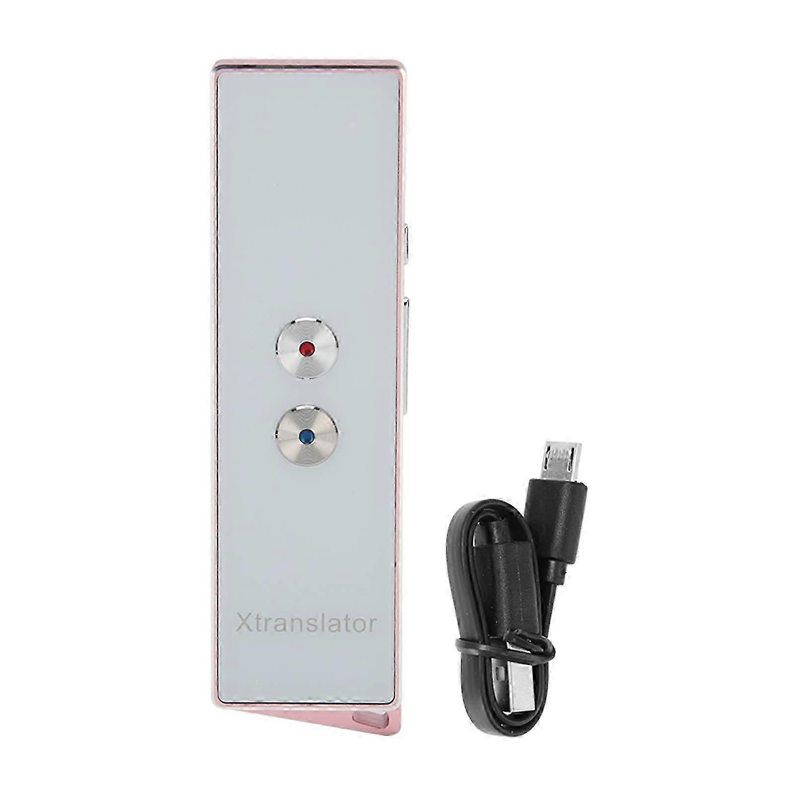 Translator Device Support 74 Languages 70 Accents Real Time Bluetooth 5.0 99% Accuracy Rate Handheld Smart Voice Translator Rose Gold