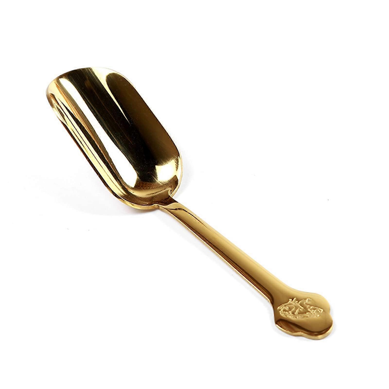 Teaspoon, Chinese Tea Teaspoon, Kung Fu Tea Set, Tea Teaspoon, Spatula, Creative Teaspoon, Tea Set (Gold) 15.5x3.2cm