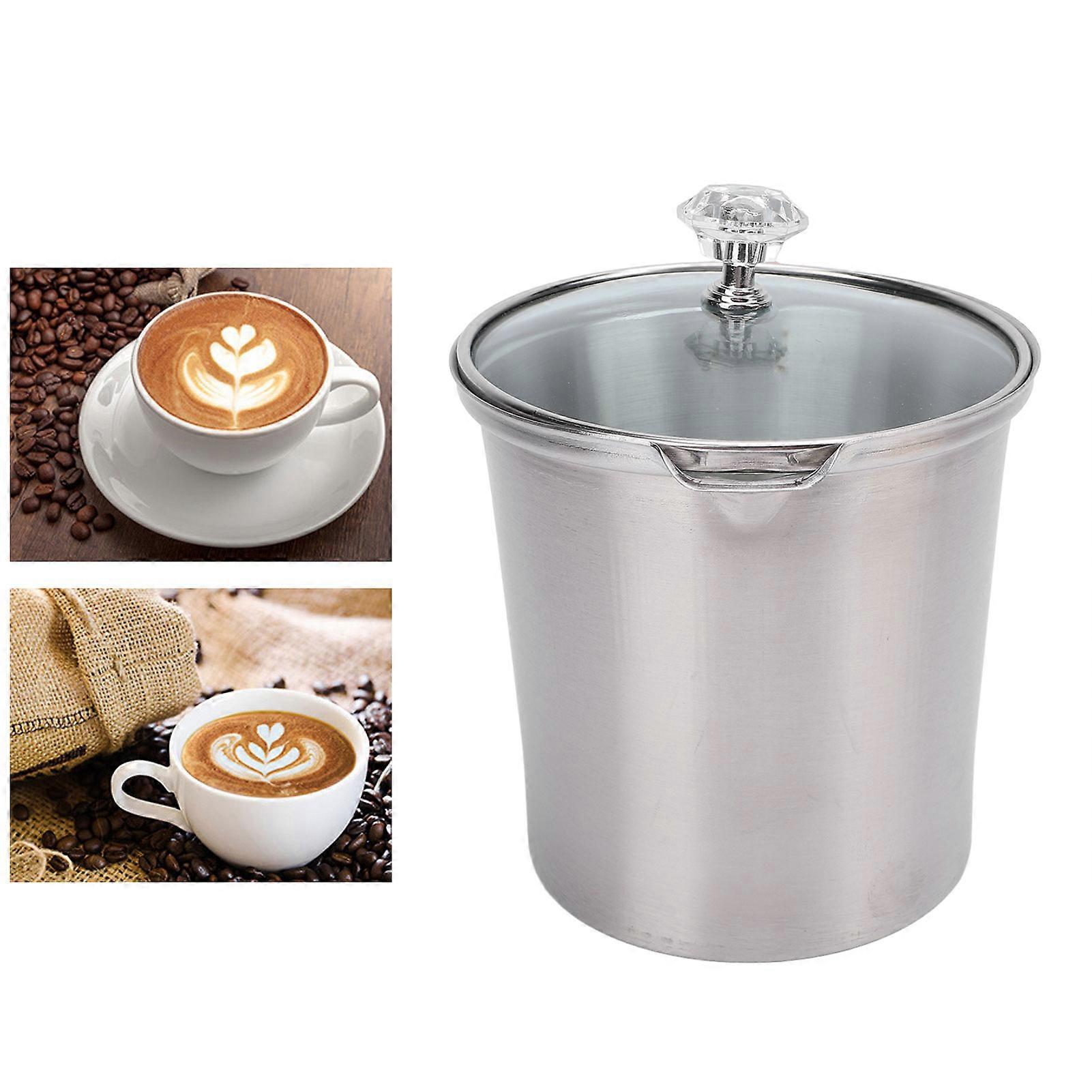 Tejhabosító kancsó fedéllel Rozsdamentes acél tejhabosító csésze tejeskávéhoz 700ml 