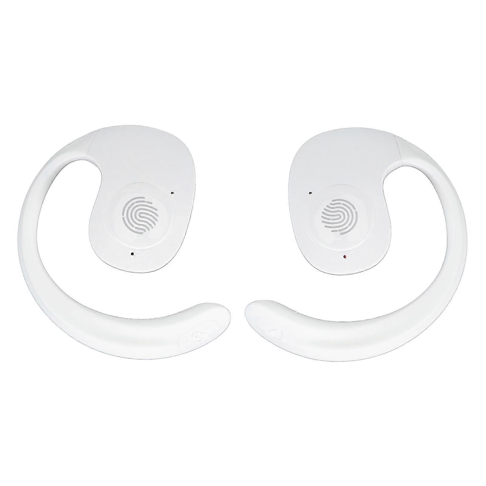 Language Translator Earhooks Bluetooth 5.3 Support 144 Languages Online Translation Wireless Translator Earbuds Device for Music and Calling White 