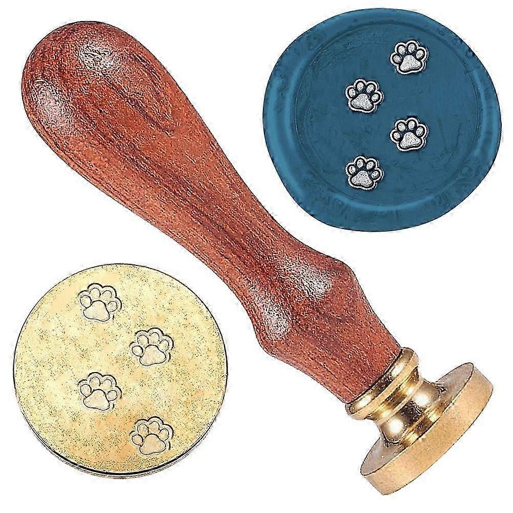 1 "犬の足ワックスシールスタンプレトロシーリングスタンプ取り外し可能な真鍮ヘッドシールスタンプ木製ハンドルシールワックス封筒グリーティングカードレターウェディン用