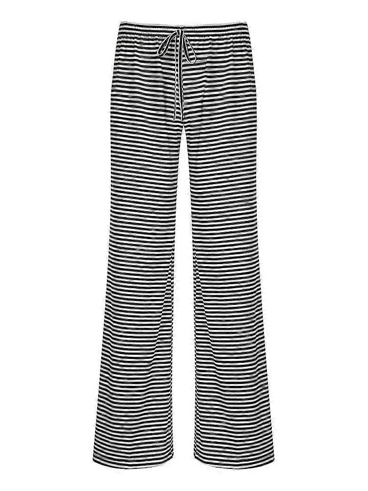 Stripe Drawstring Elastic Low Waist Baggy Sweatpants Women Casual Loose Straight Leg Pants Casual Autumn Trousers