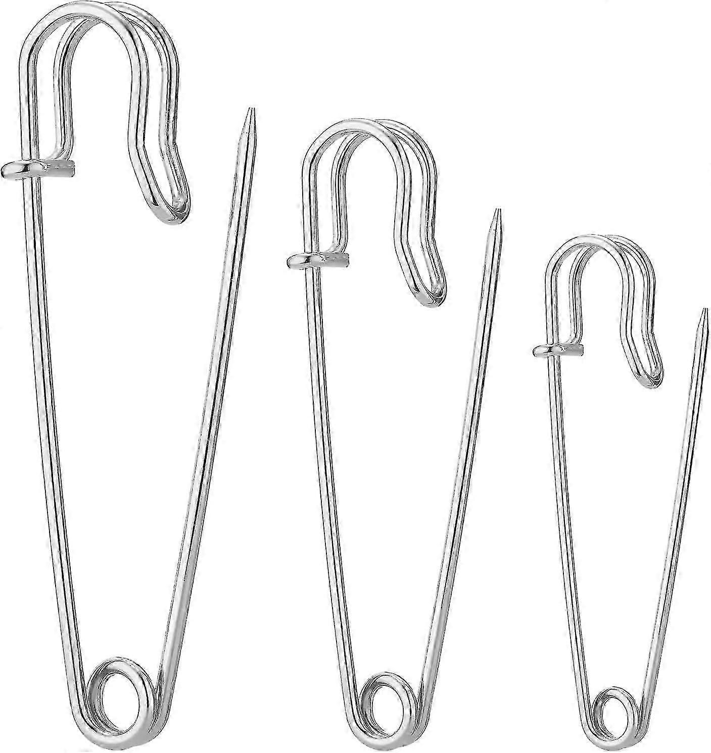 Large Safety Pins Pack - Heavy Duty Assorted Sizes