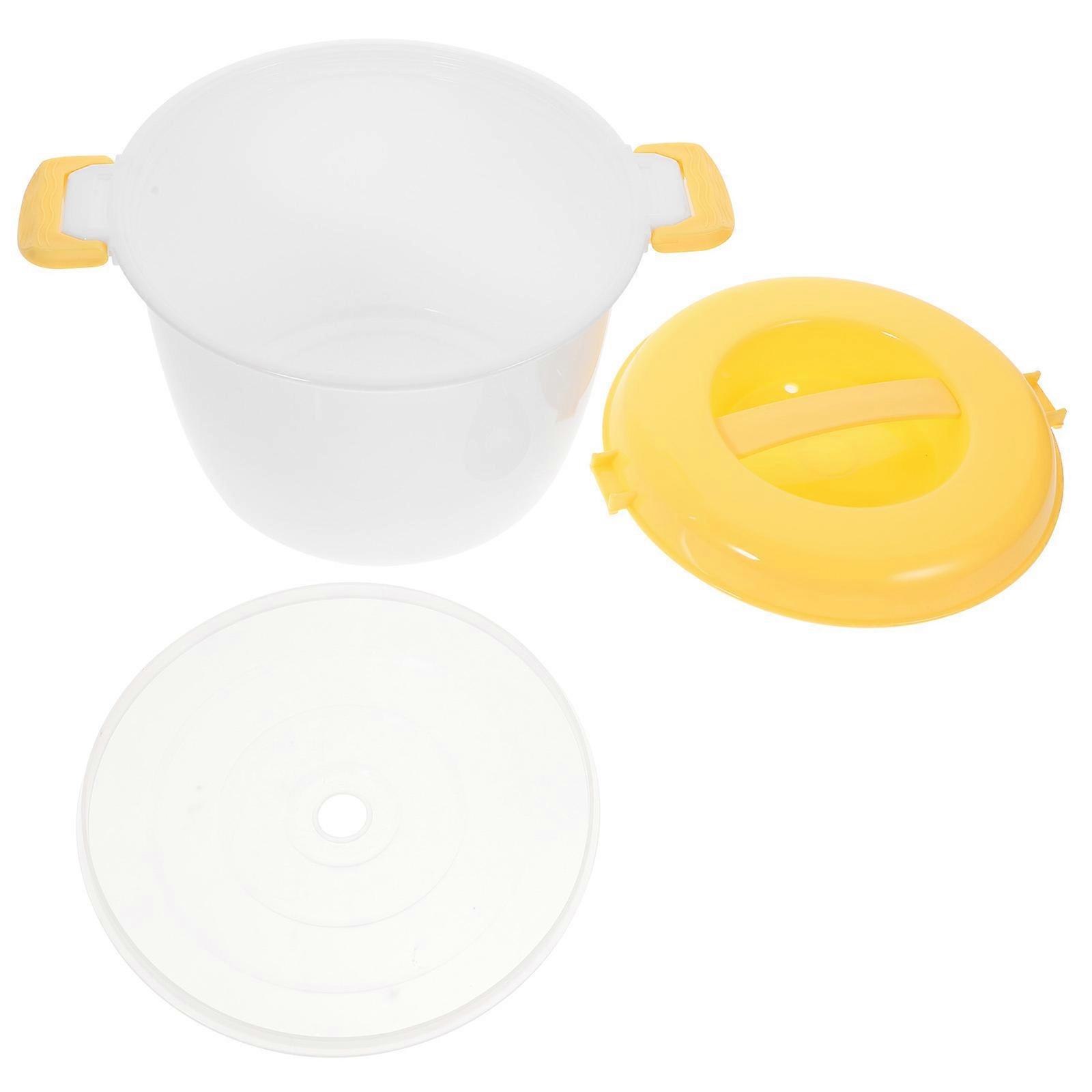 Microwave Rice Cooker Rice Steamer: Round Microwave Food Container Microwaveable Rice Pasta Cooker Microwave Rice Steamer For Rice Chicken Pasta\N