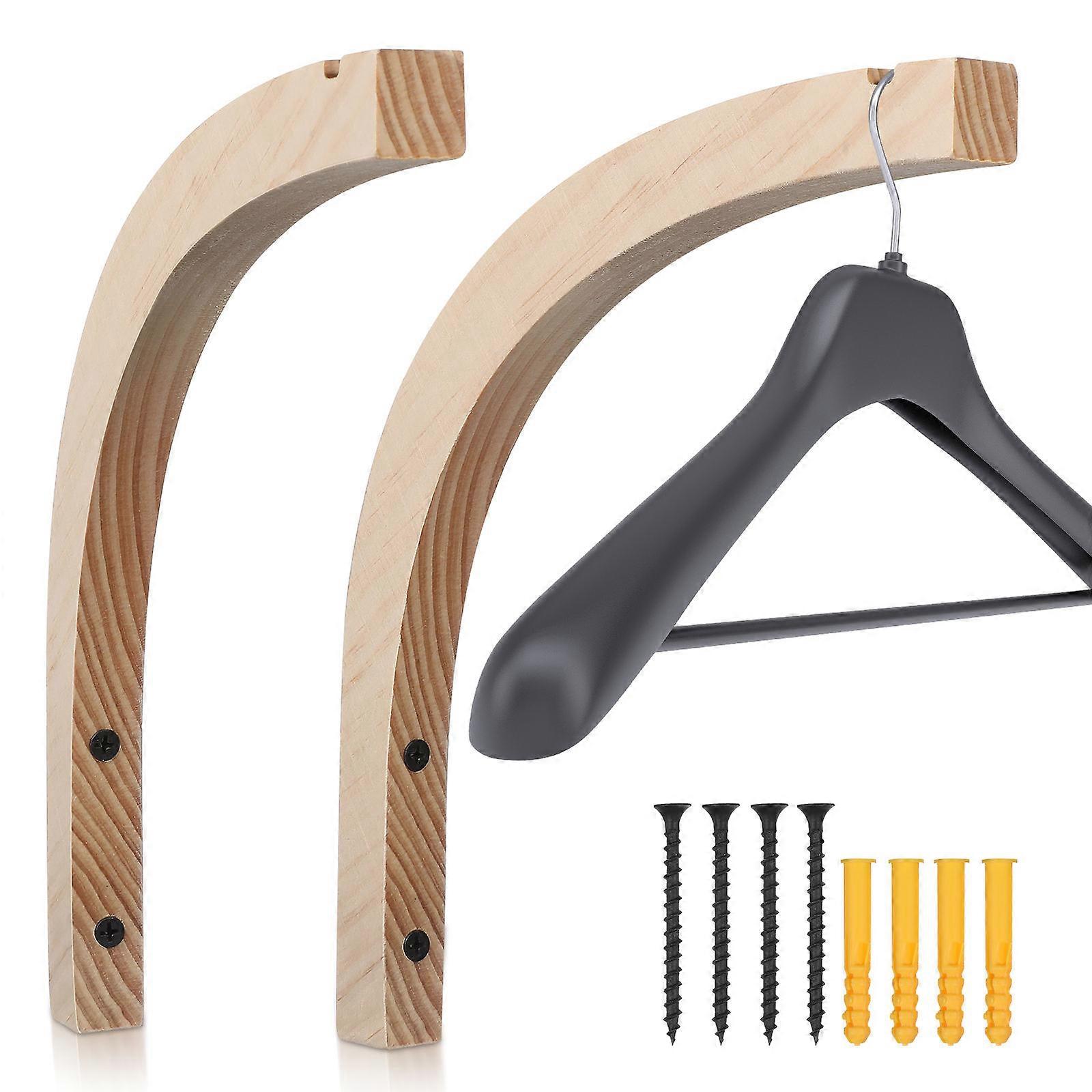 Wooden Wall Hooks Durable Coat Hooks Wall Mounted Strong Support Easy Installation Versatile Use for Clothes Planters Lanterns Solid Wood Hangers