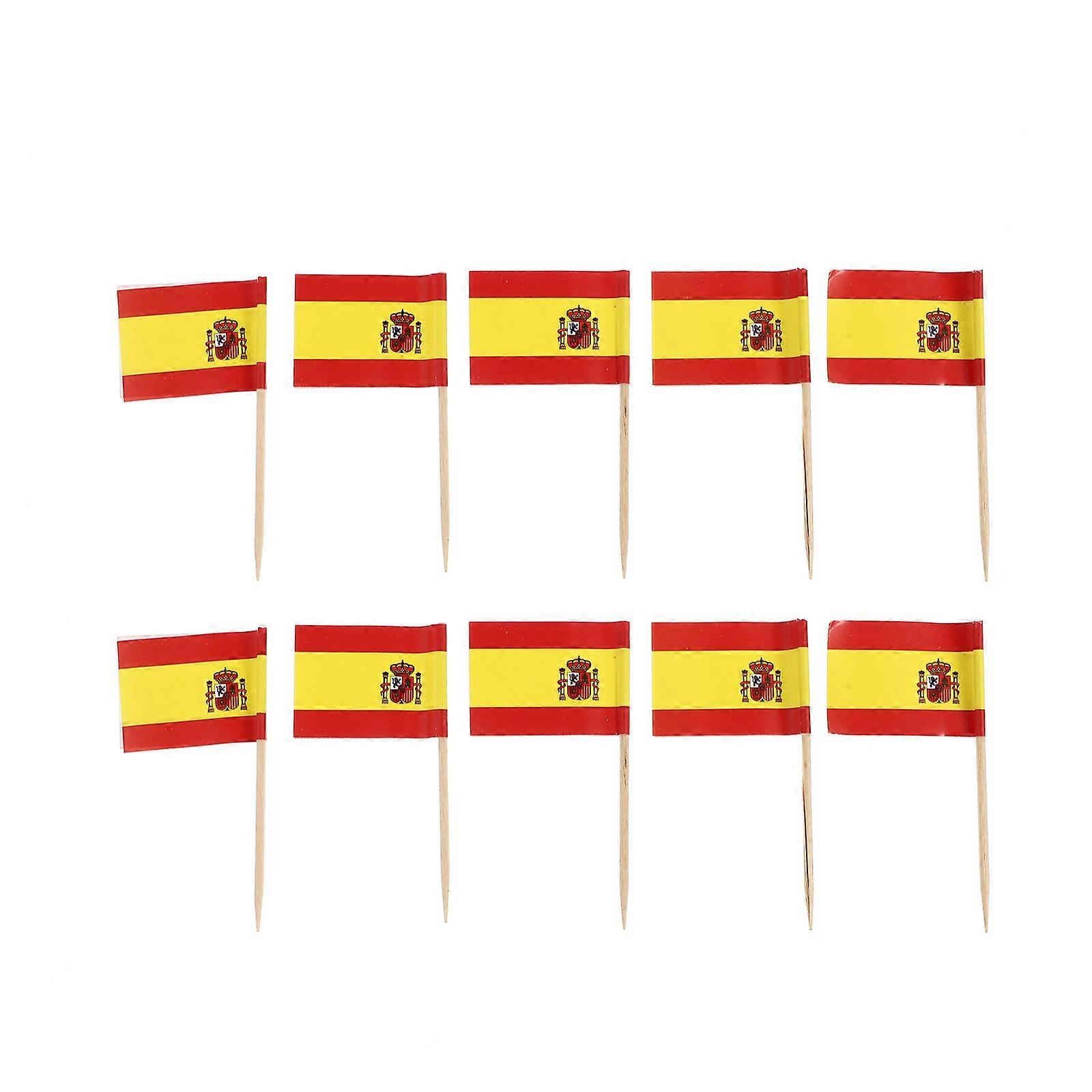 Creative Spain Flag Cupcake Toppers, Disposable Picks for Special Occasions