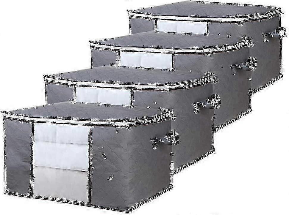 Storage Bag 4 Large, Foldable Clothing Storage Bag, With Durable Zipper And Handle, Non-woven Storage Bag Under The Bed