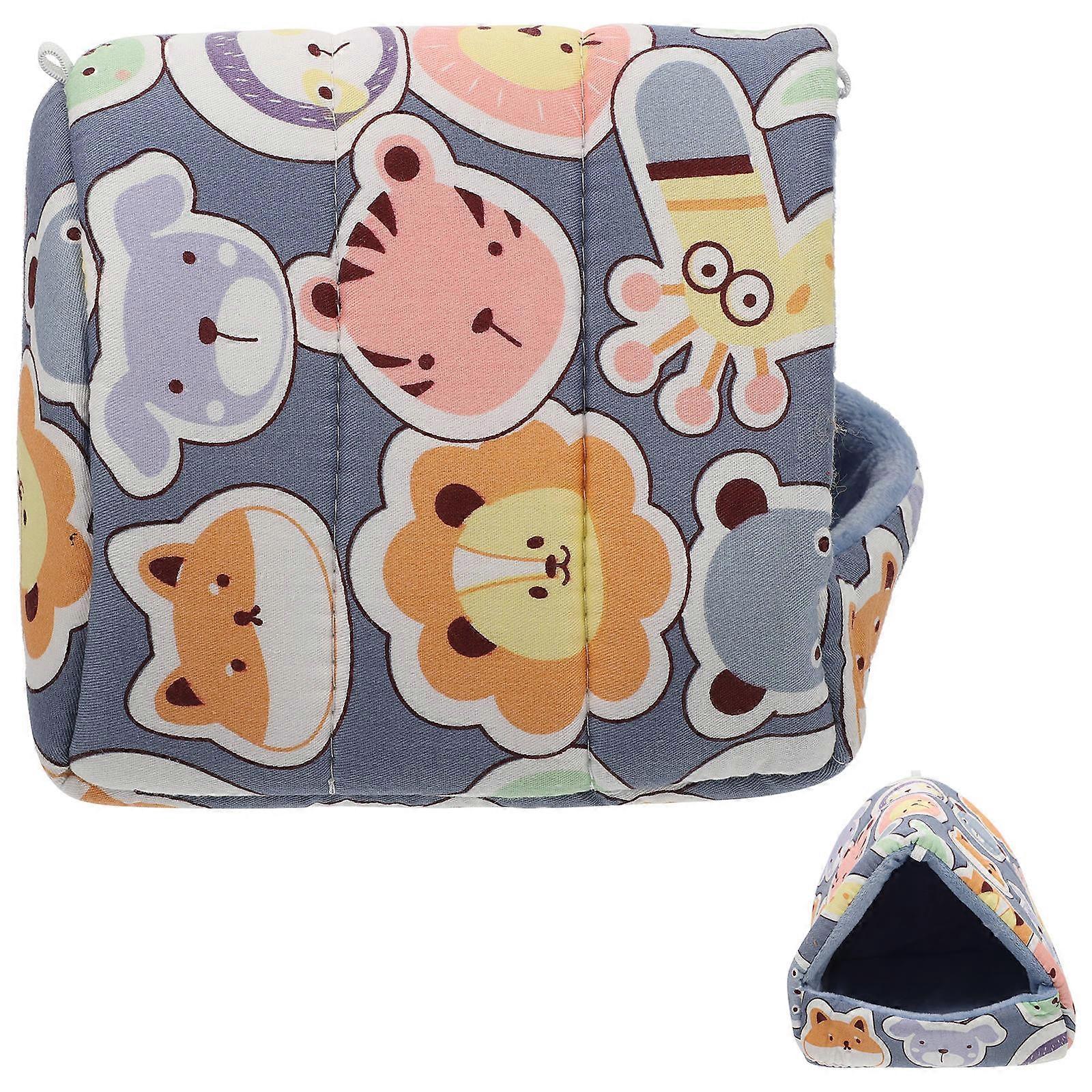 Sturdy Chinchilla House Hamster Cozy Hideout Square Base Indoor Use Polyester 1Set