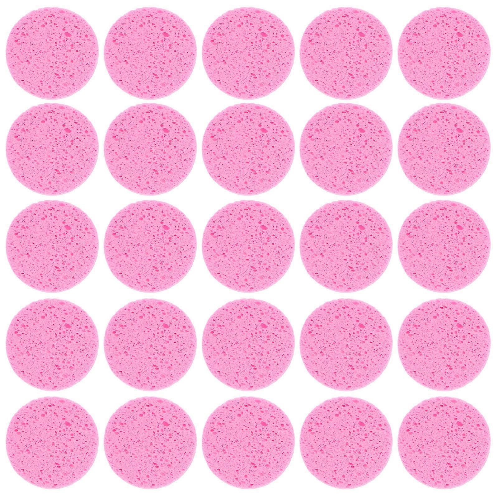 Durable Pink Cellulose Facial Cleansing Sponge for Deep Pore Cleaning and Makeup Removal 50pcs