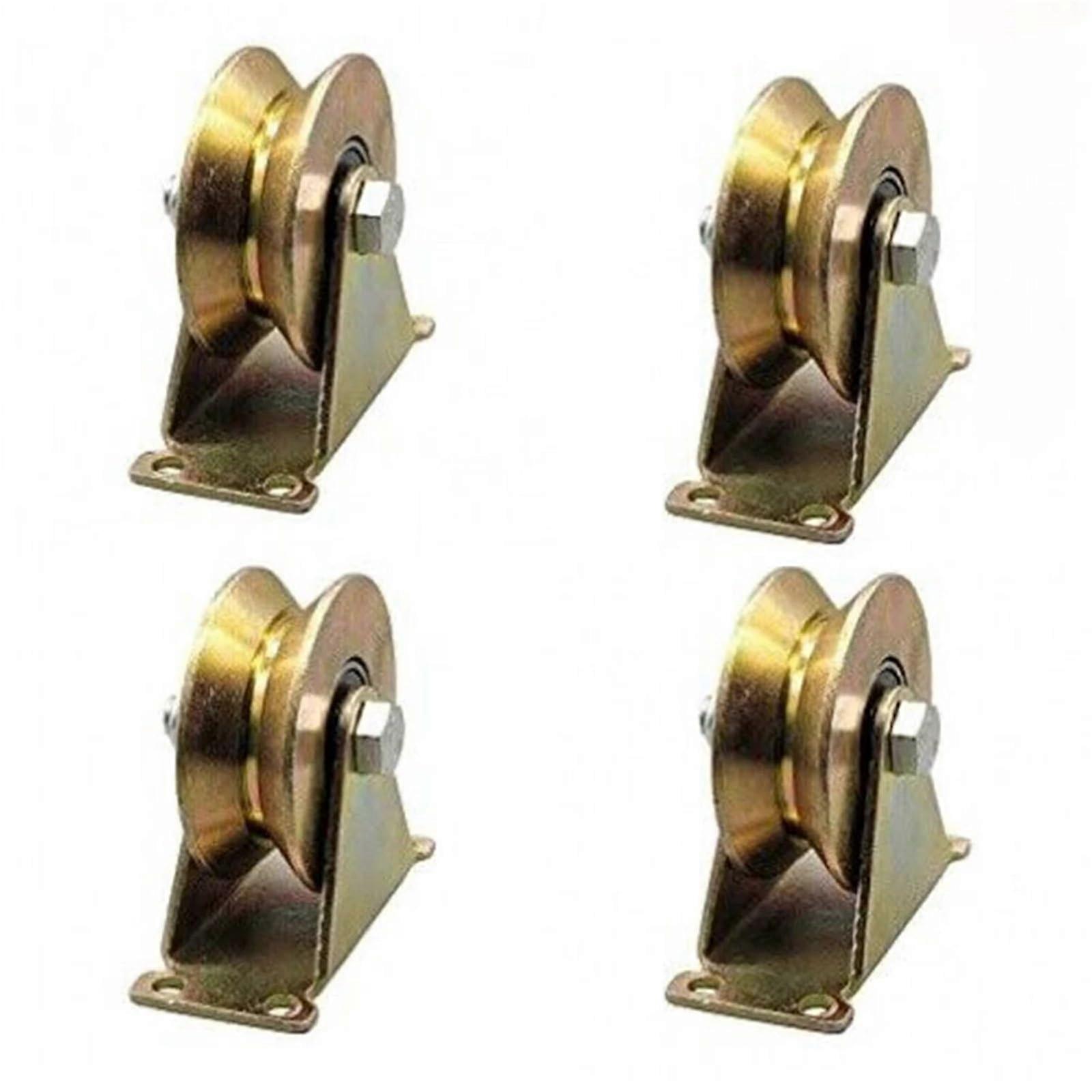 4 Pieces Inverted Track Sliding Door Pulley V Groove Wheel Bearings for Smooth Operation and Durability