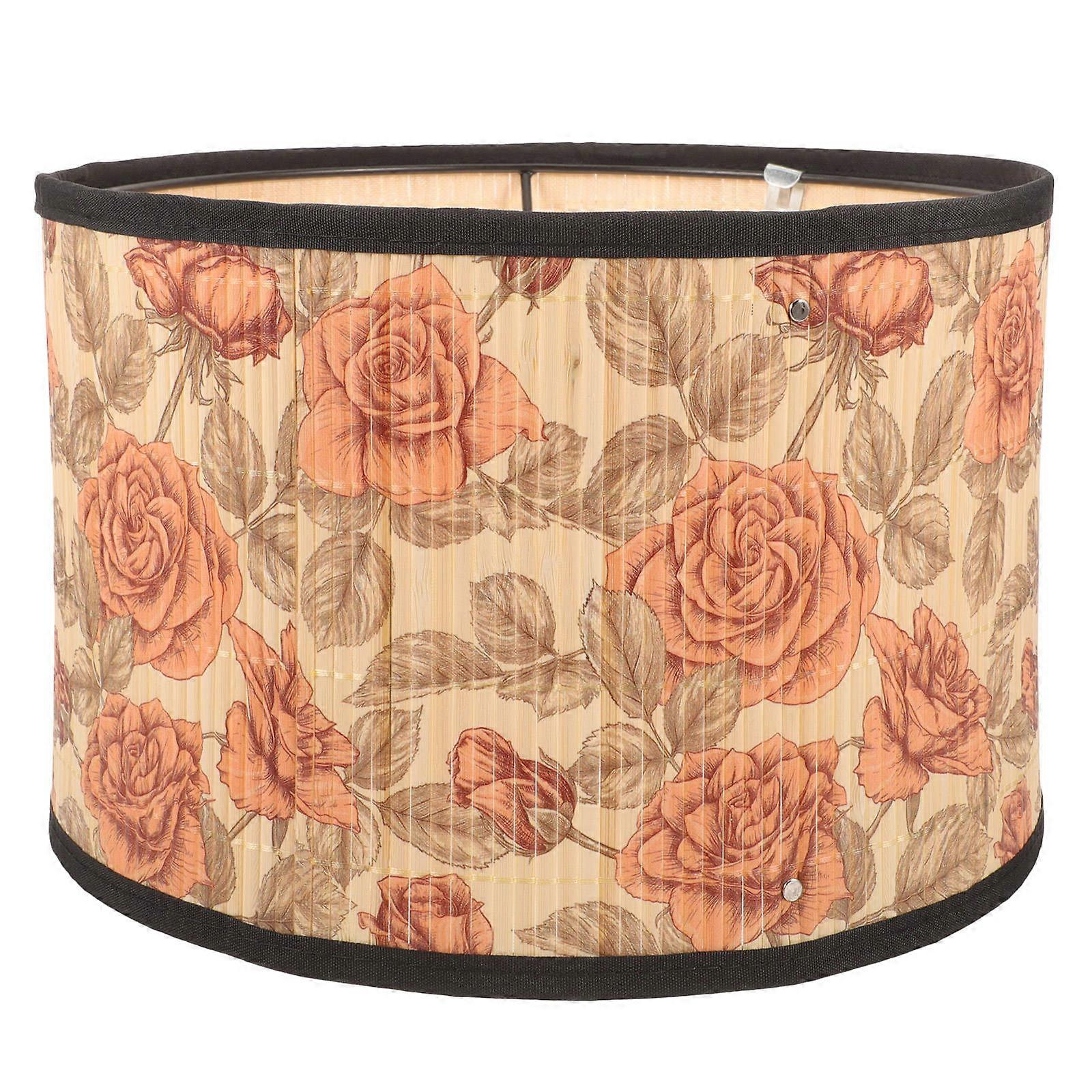 モダンなランプカバー竹織り天井ランプシェード光拡散カーキ色30x30cm 1セット