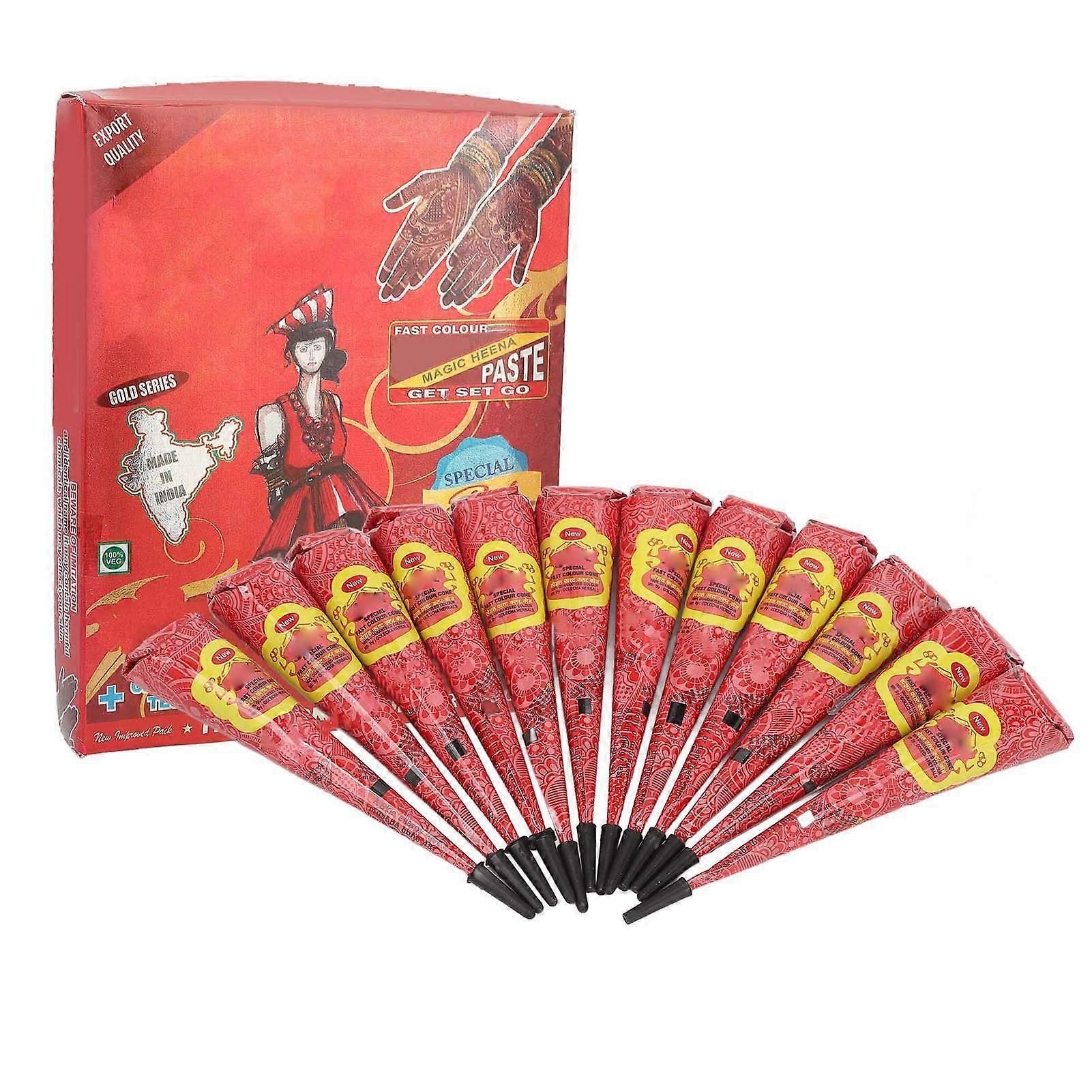 2025 Latest Model 12pcs 0.9oz Temporary Tattoo Paste Red Professional Waterpro...