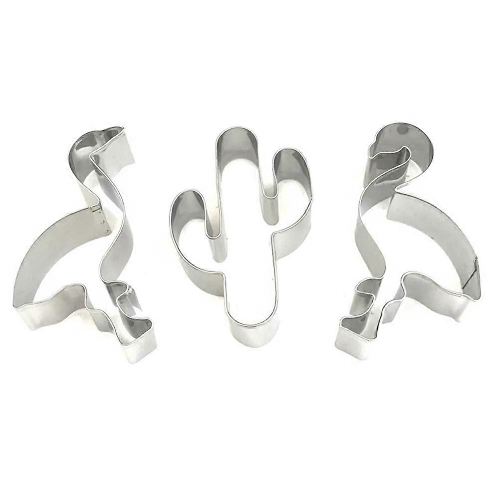 Stainless Steel Baking Tool Mould Cookie Cutters Set Diy Design Flamingo Cactus Pineapple Tree Shapes 5Pcs