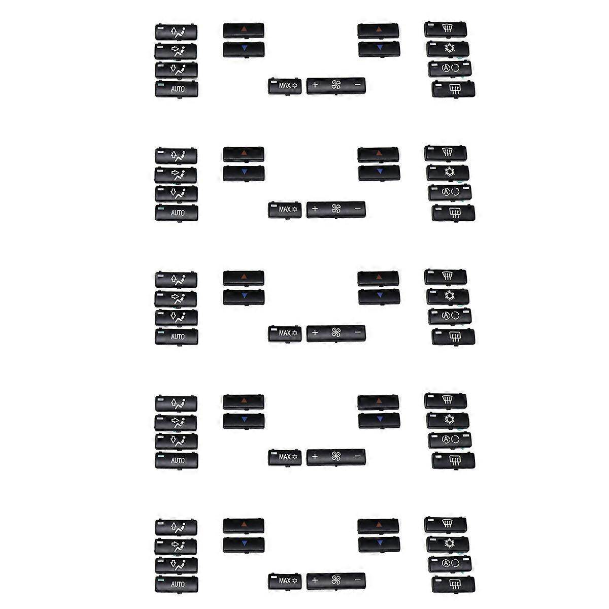 5X 14 Button Key Cap Car Air Conditioner A / C Control Panel Switch Button Key Cover for E39 E53 525