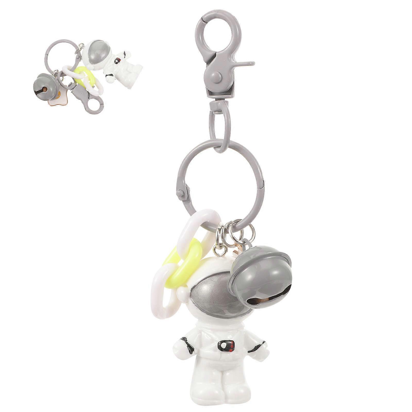 Cute Astronaut Keychain Charm for Bags and Cars Silver 5.5*3.5cm PVC 1Pack