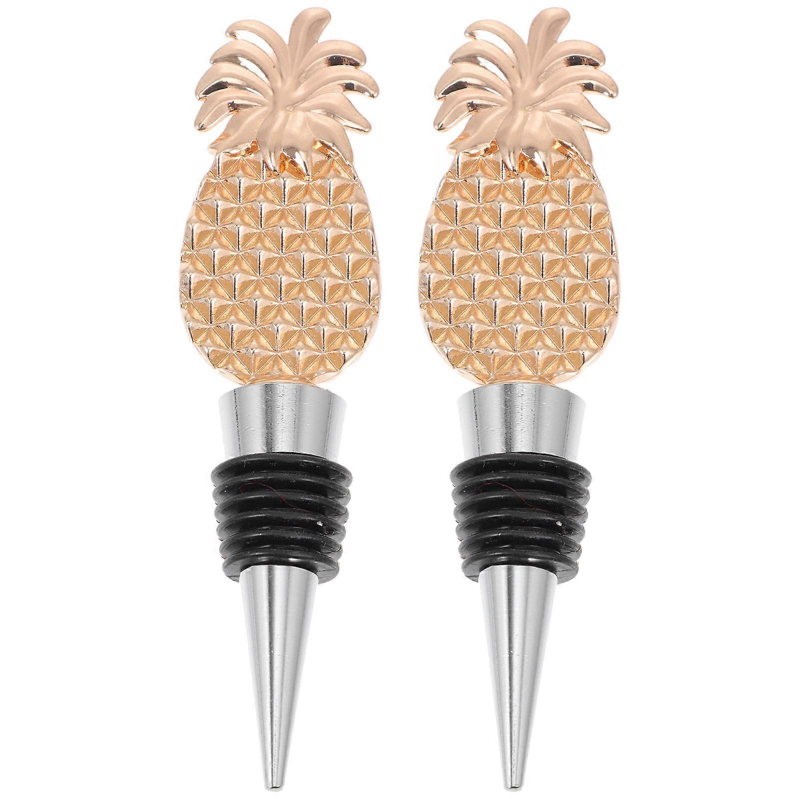 Pineapple Shaped Stoppers Decorative Plugs for Unique Presentation, Easy Insert & Remove, Smooth Edge Design (2pcs)