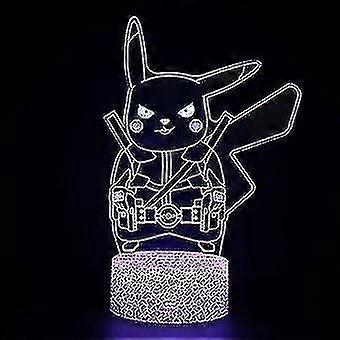 3d Touch Lamp Kids Night Lights 7 Colors With Remote Control - Pikachu