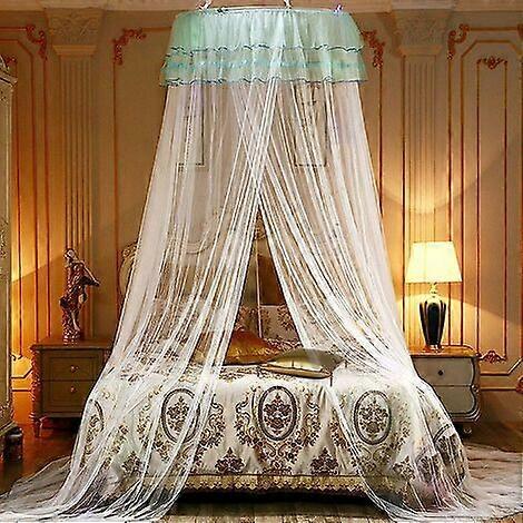 Mosquito Net, Princess Double Tooth Round Canopy (0.7*2.6*8.5m, white)