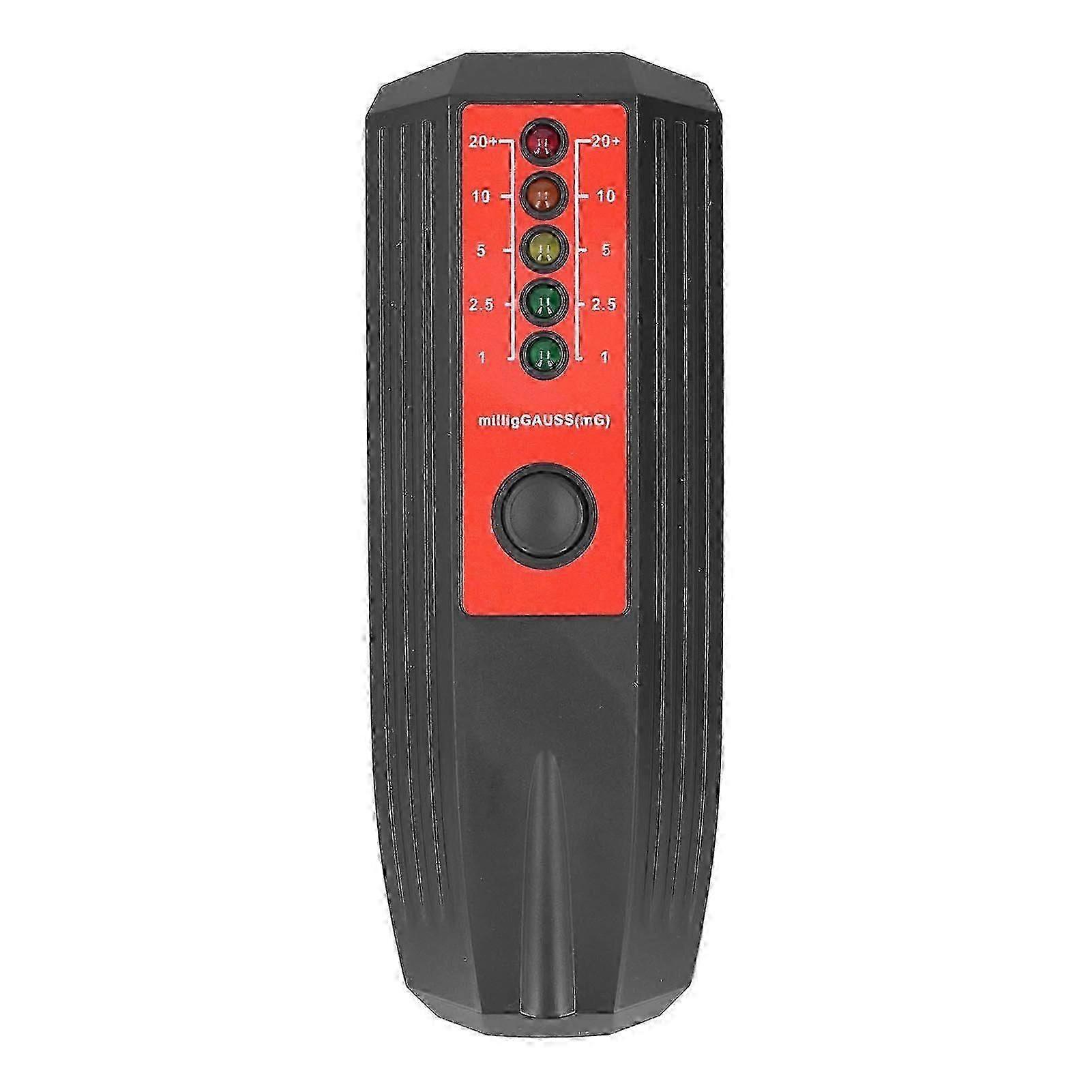EMFメーター磁界検出器電磁放射テスター、5つのLEDインジケーター付きブラック