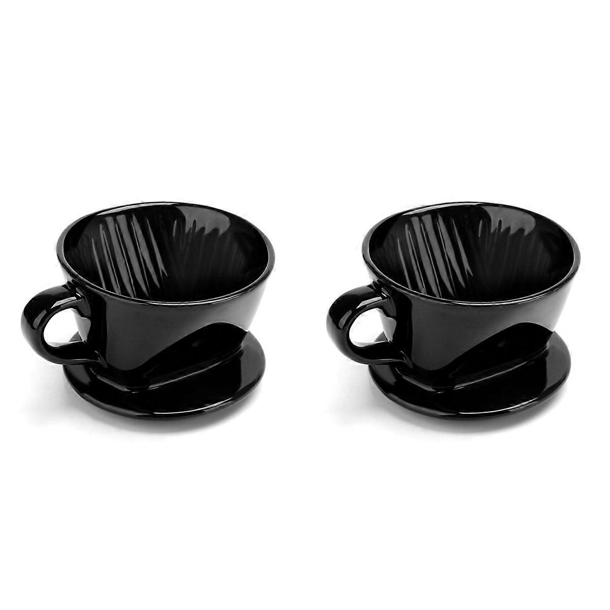Coffee Filter Cup, Single Cup Black Ceramic Coffee Dripper, S