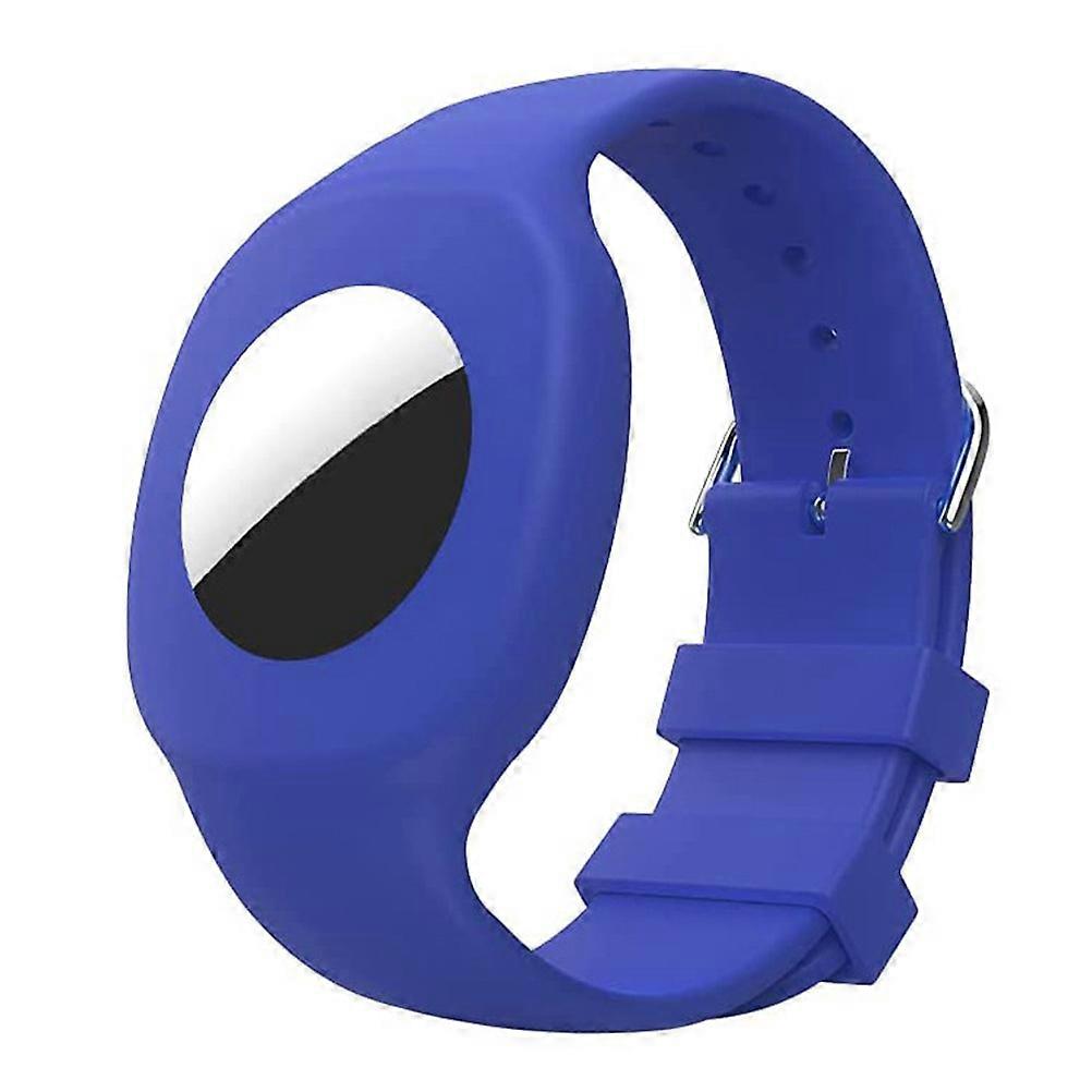 Blue Silicone Protective Case for Compatible with AirTag Tracking Device Watch Band