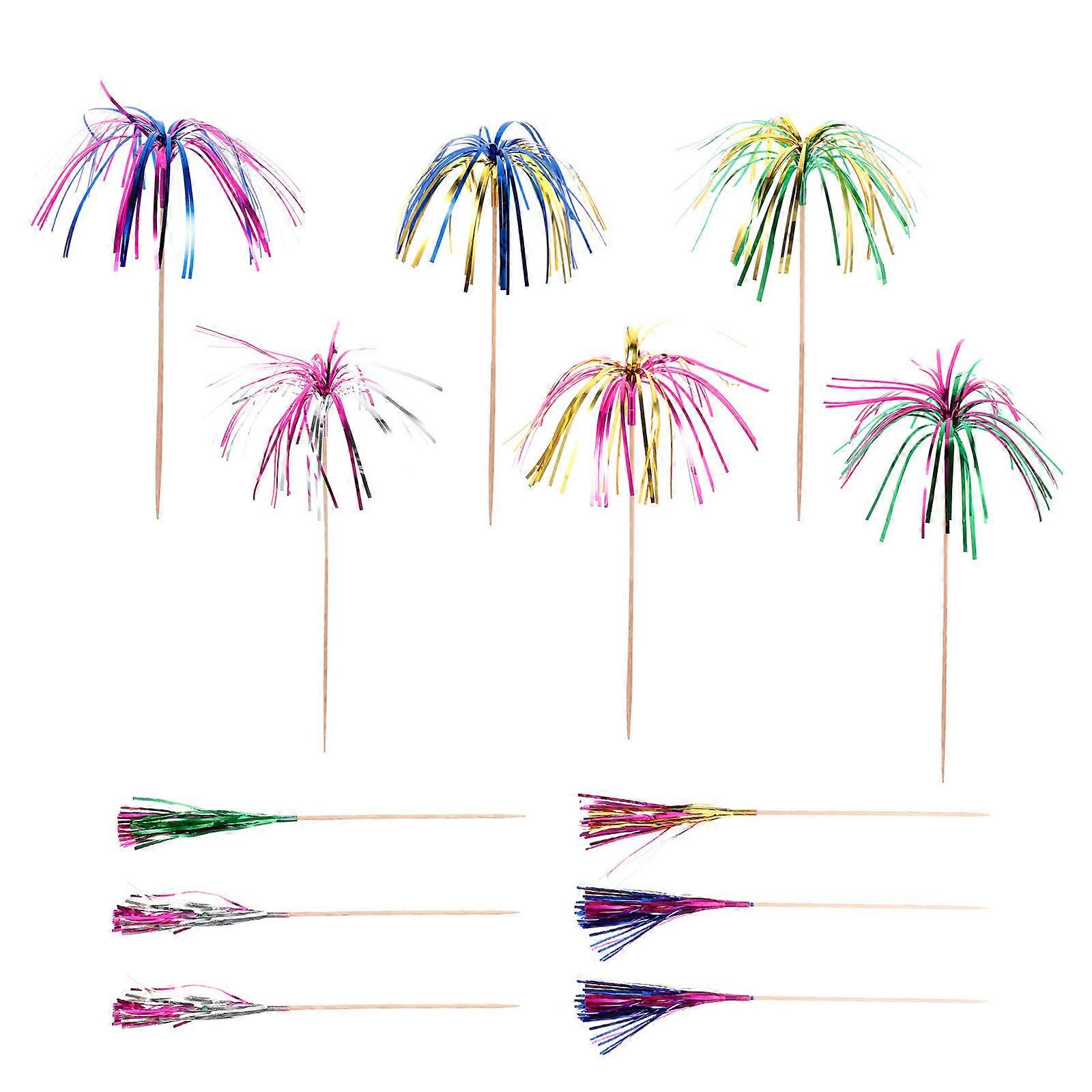 Party Picks For Appetizers Tassel Sticks Random Color 9.04X1.97X0.08in 100Pcs