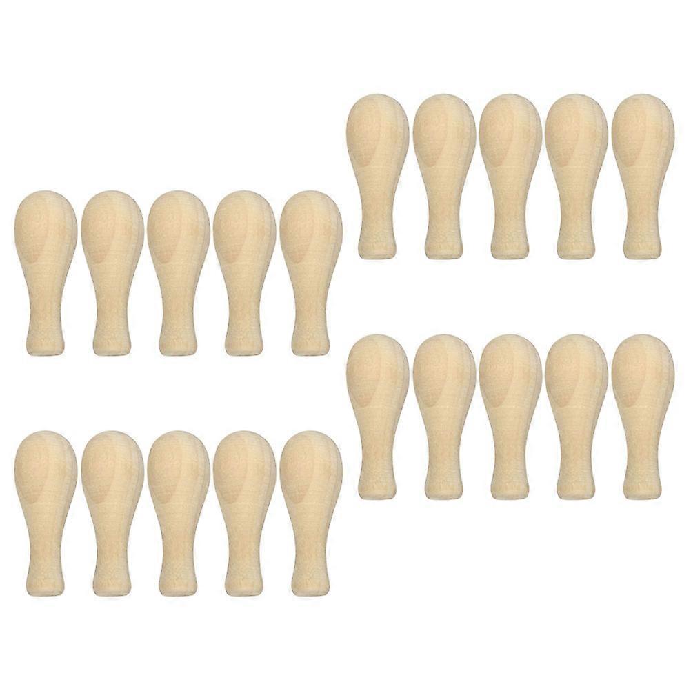 Seal Stamp Wooden Replacement Handle Invitation Stamp Handle Wedding Craft Tools Accessory 4.70X1.80X1.80CM Stamping 20Set