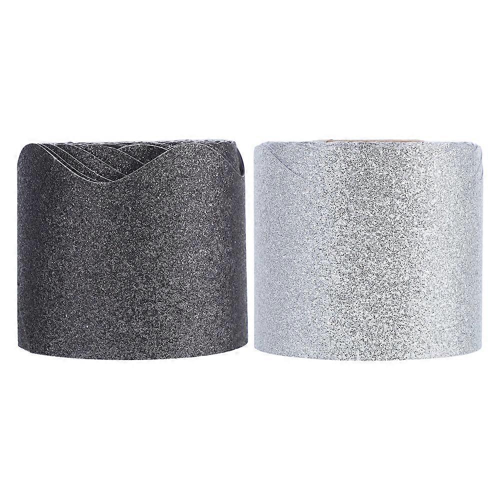 2 Rolls Scalloped Glitter Bulletin Board Trim Elegant Classroom & Office Decor, Vibrant Border for Holiday Displays & Wall Edging