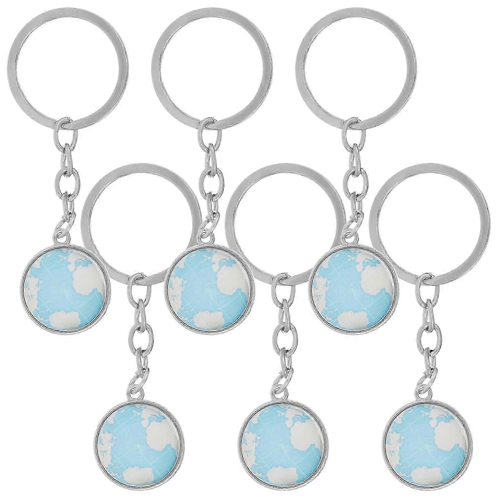 6Pcs World Globe Keychains Party Favors Globe Gift Keychain Creative Keychain Globe Key Rings