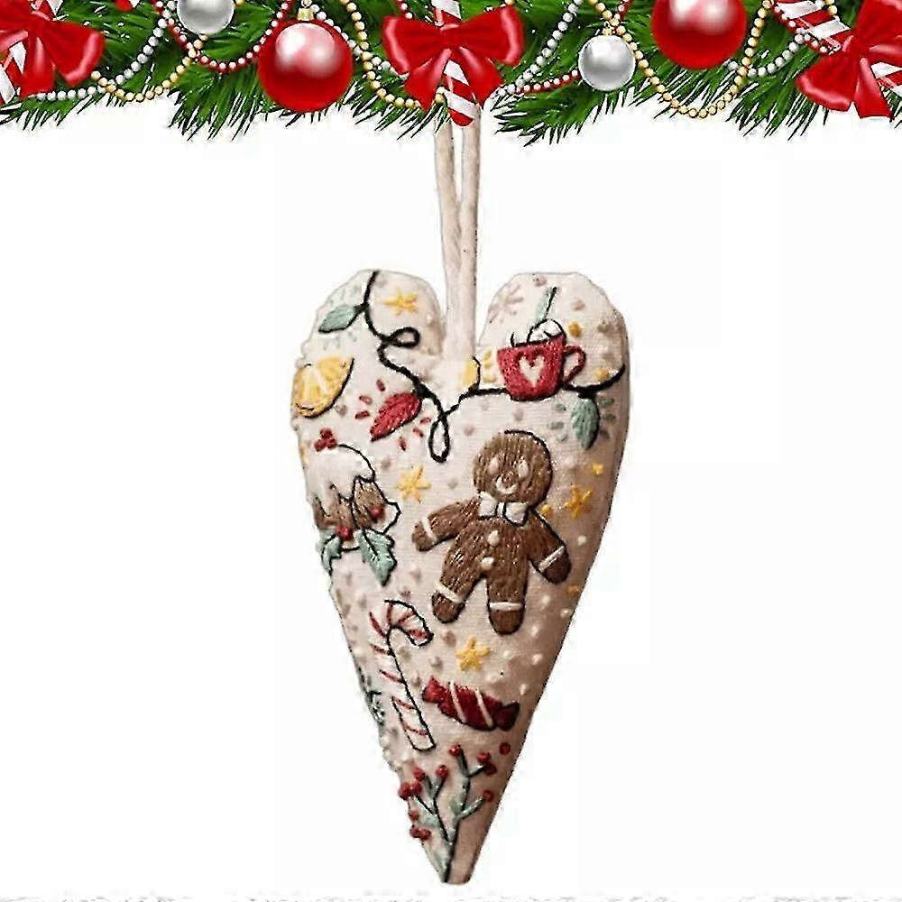 Kit de Bordado de Natal, Kit de Enfeite de Natal, Enfeite de Árvore de Natal Pendurado, Presente de Natal
