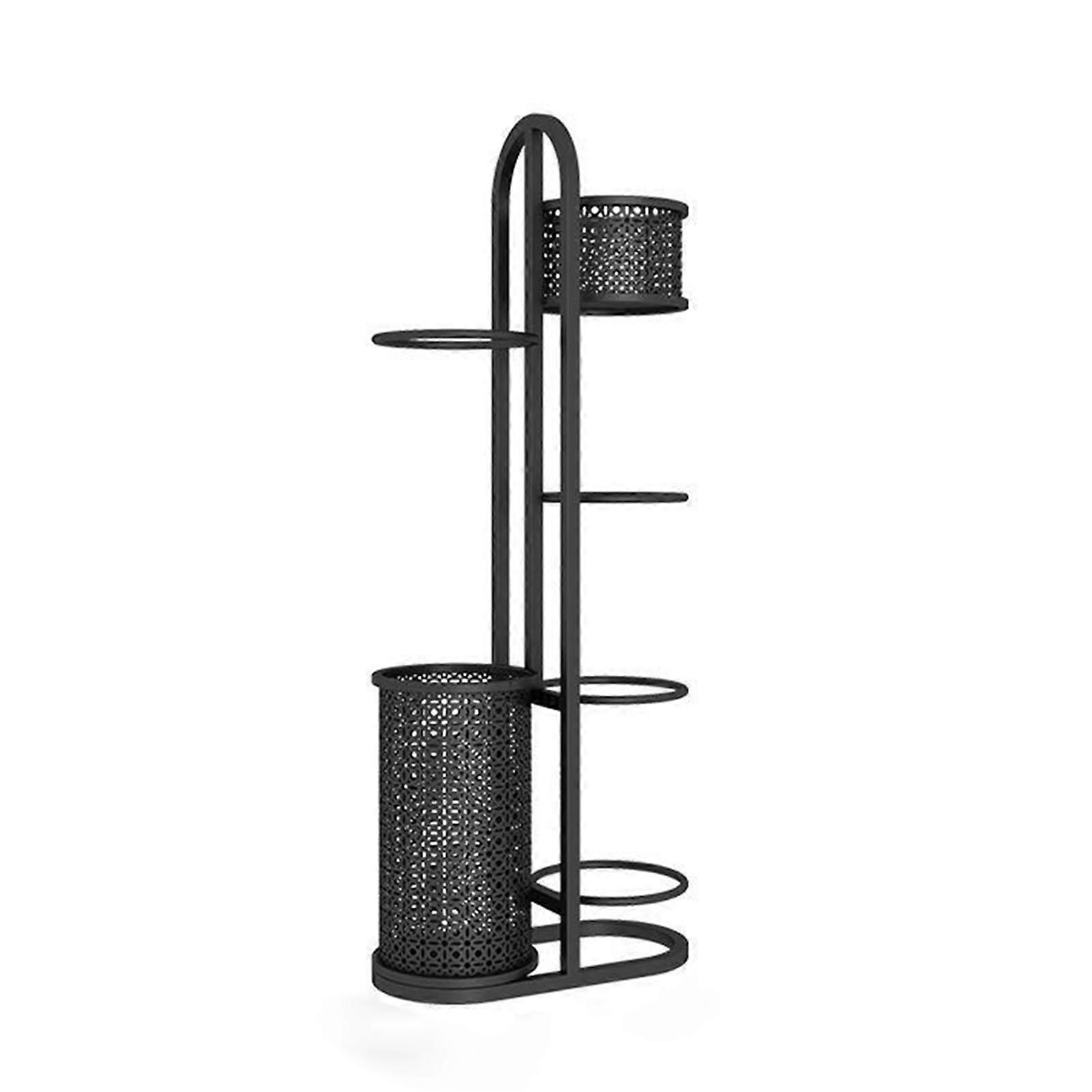 Basketball storage rack, garage ball storage, sports racket stand, removable vertical display rack black 115x45x26CM