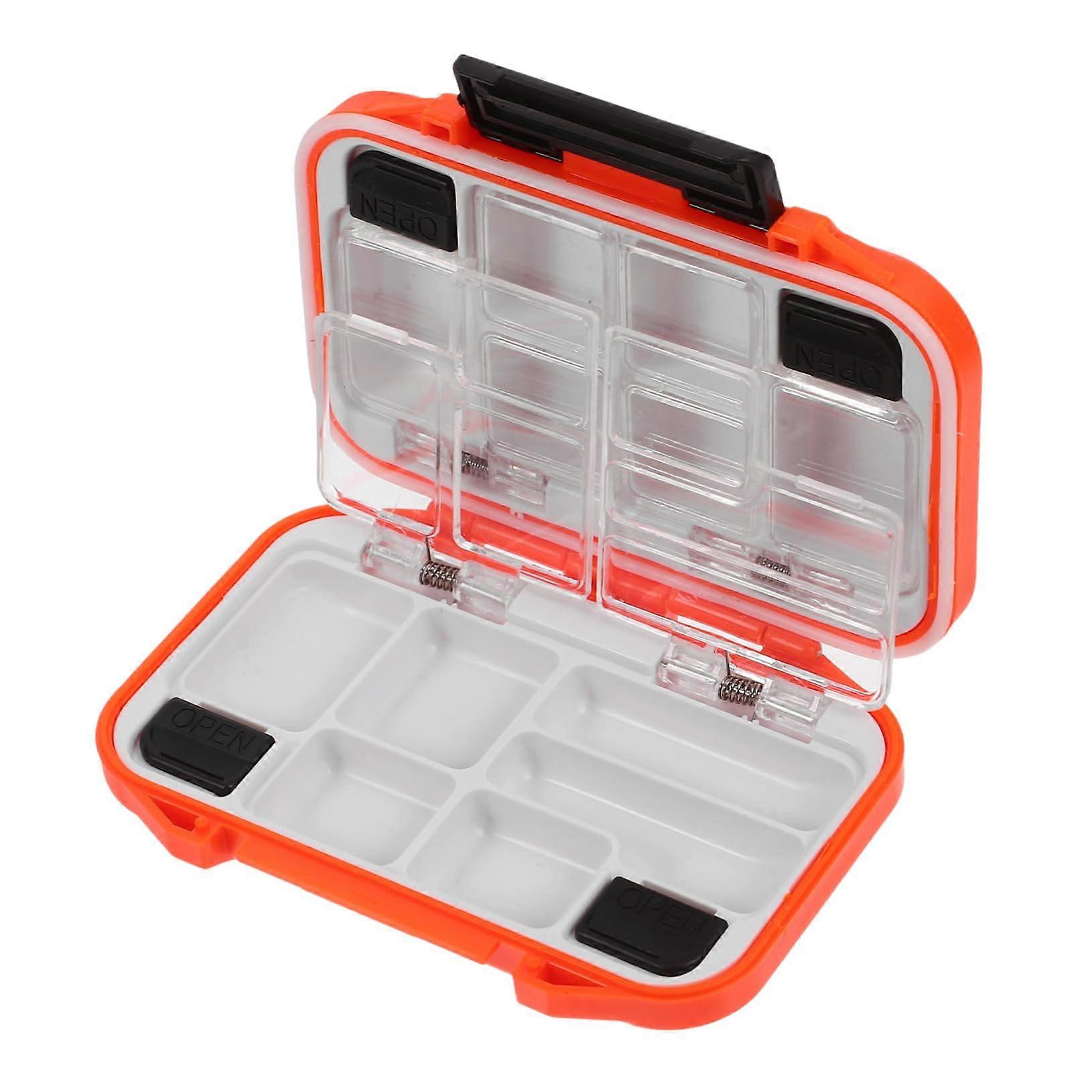 Waterproof Accessory Box Small Fishing Organizer Hook Storage Tackle Bait Case Plastic Orange