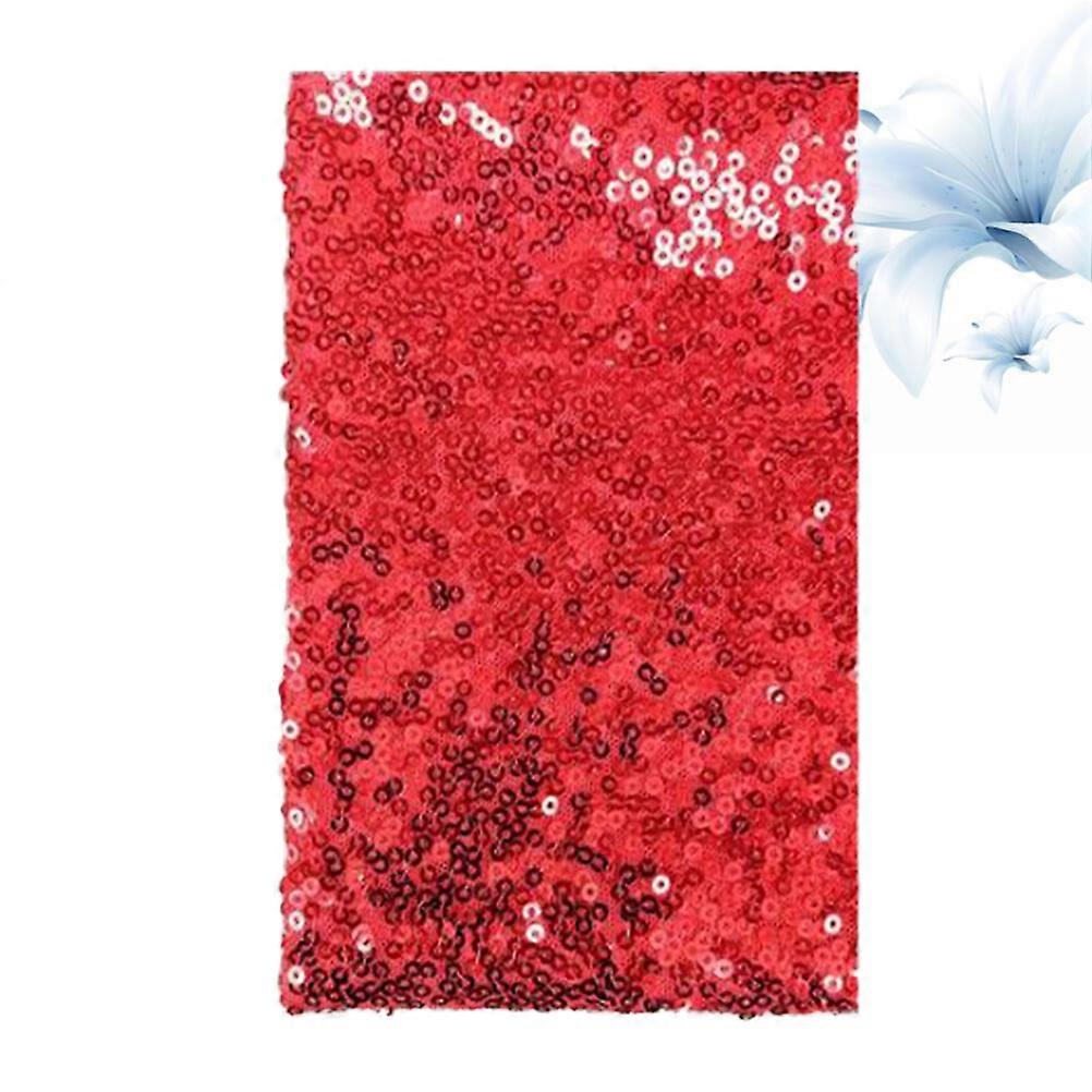 Red Sequin Fabric Style for Costume Fabric Tablecloth and Table Runner 135x100cm 1Pack