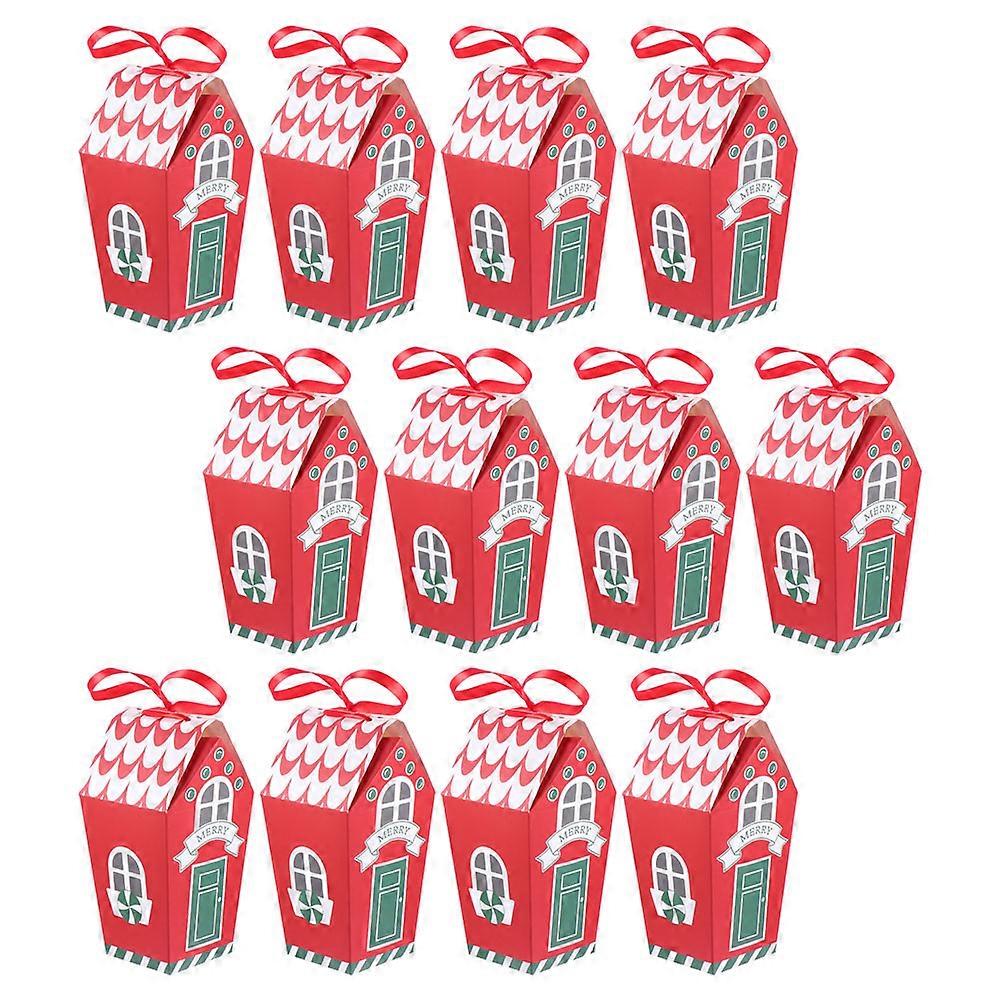 Candy Shaped Candy Box Rectangular Christmas Design Kraft Paper Storage present Bag Household Items 20Pack